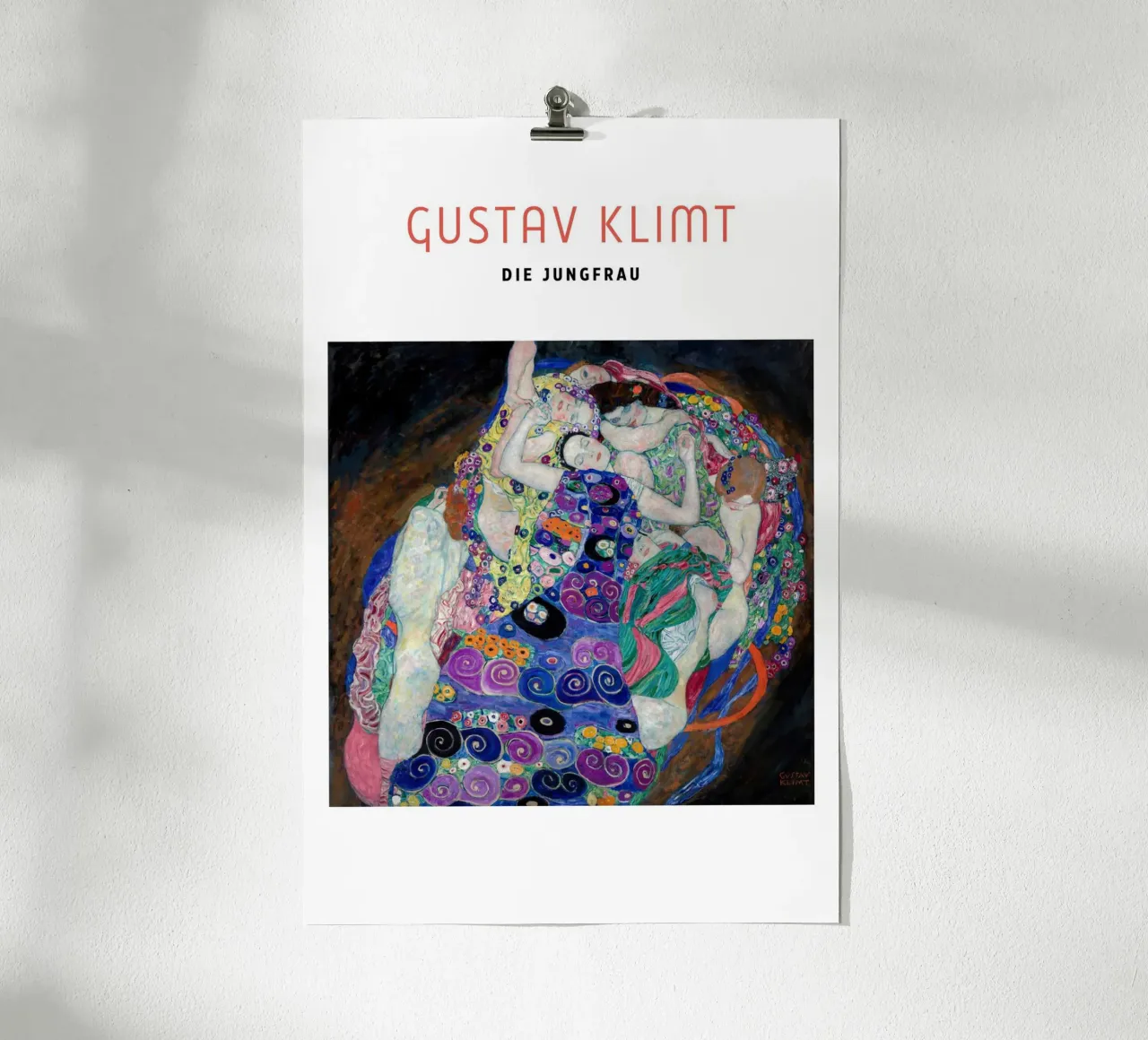 Gustav Klimt - La Vergine poster con telaio in legno da Second Canvas