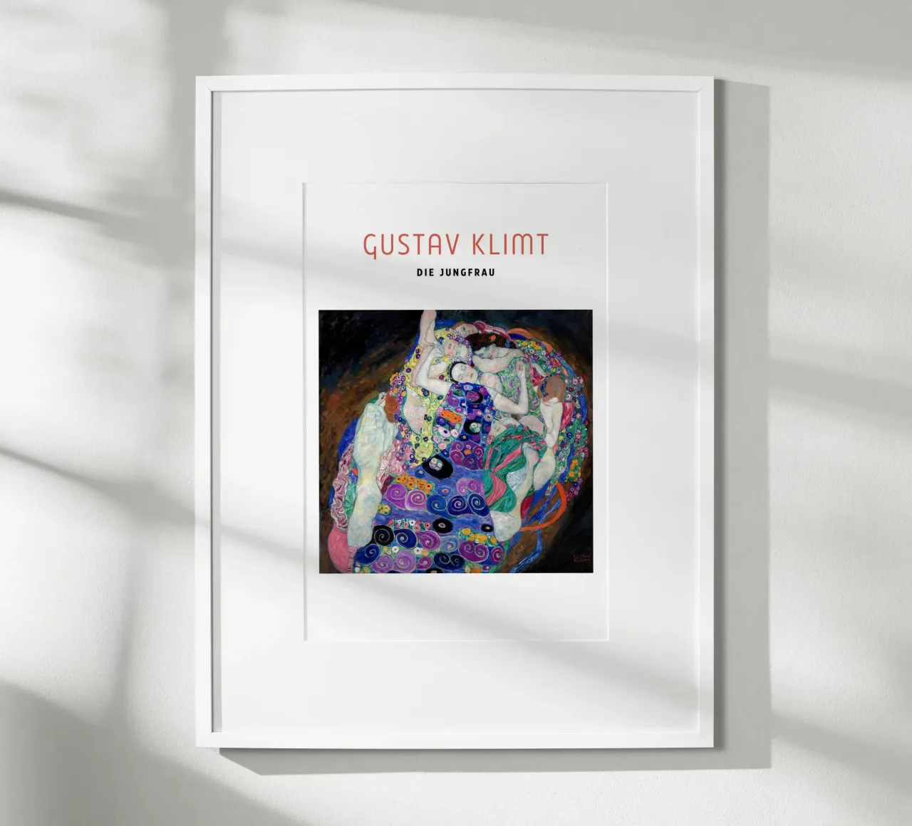Gustav Klimt - La Vergine poster con telaio in legno da Second Canvas