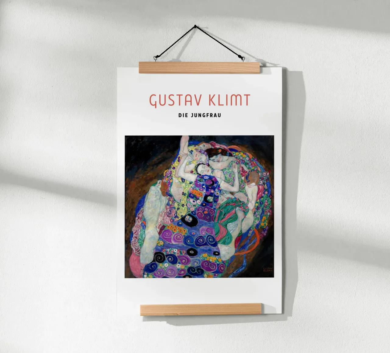 Gustav Klimt - La Vergine poster con telaio in legno da Second Canvas