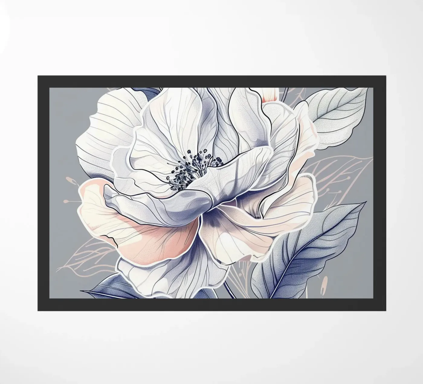 White rose doormat by Justyna Jaszke JBJart