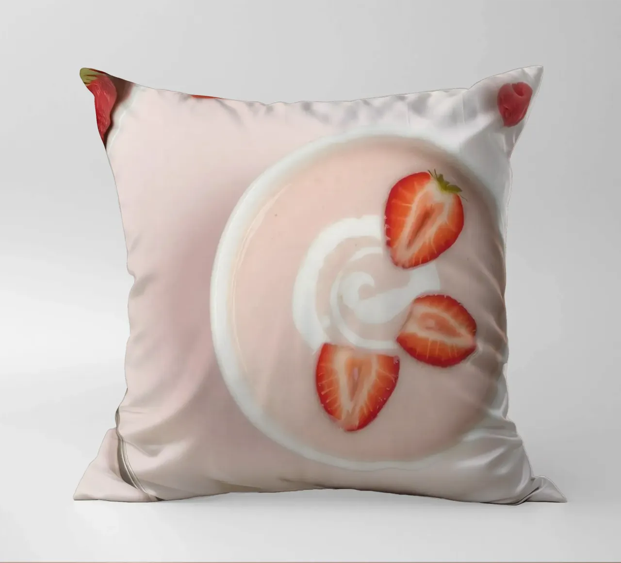 Fragole e lamponi freschi serviti in una ciotola di panna cuscino da DesignDoodle