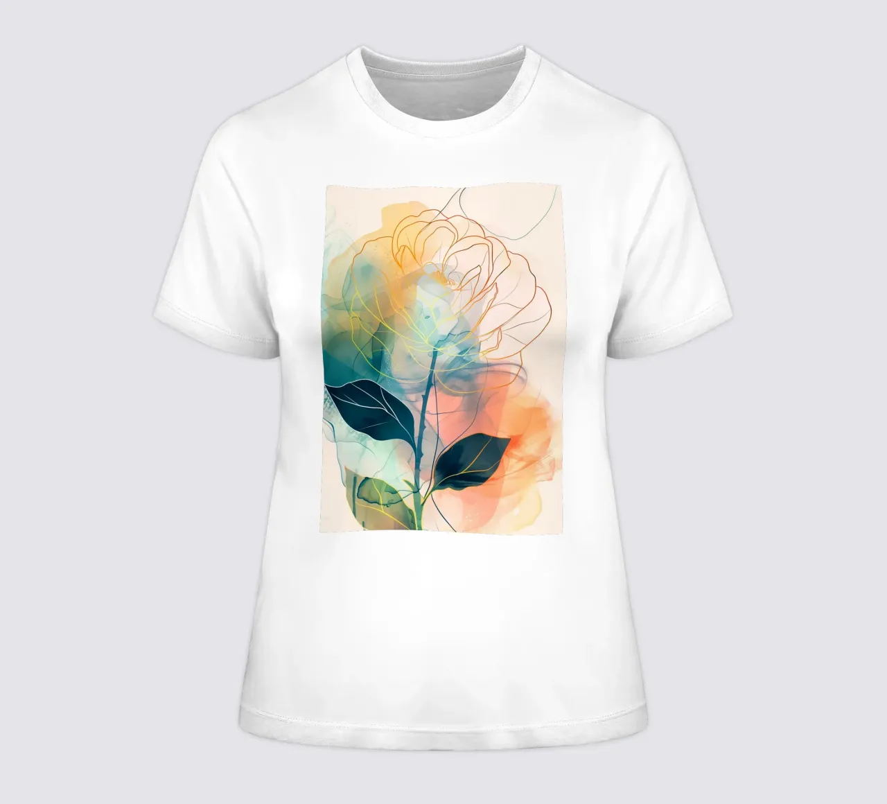 Decorative rose women's fitted t-shirt by Justyna Jaszke JBJart