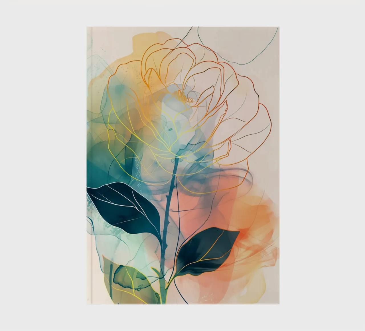 Decorative rose notebook by Justyna Jaszke JBJart