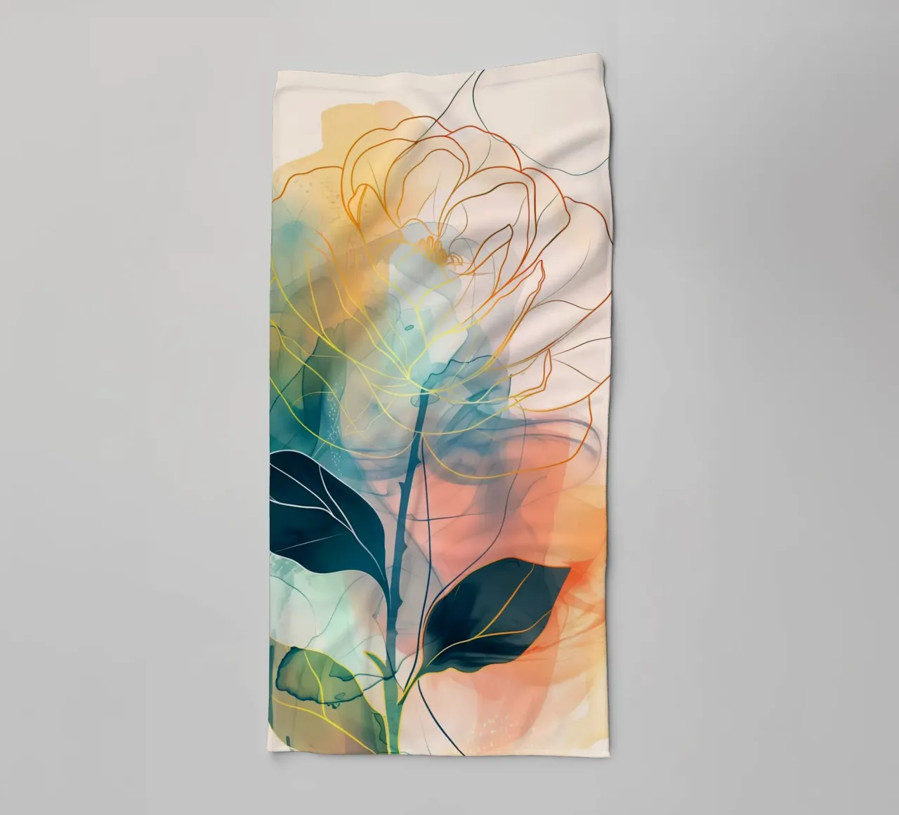 Decorative rose towel by Justyna Jaszke JBJart