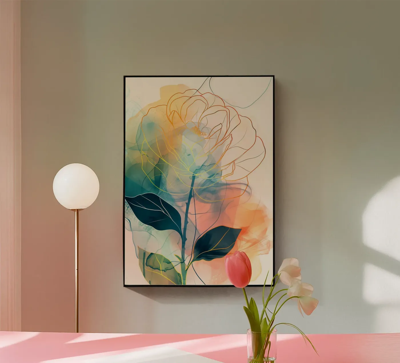 Rosa decorativa plexiglass da Justyna Jaszke JBJart