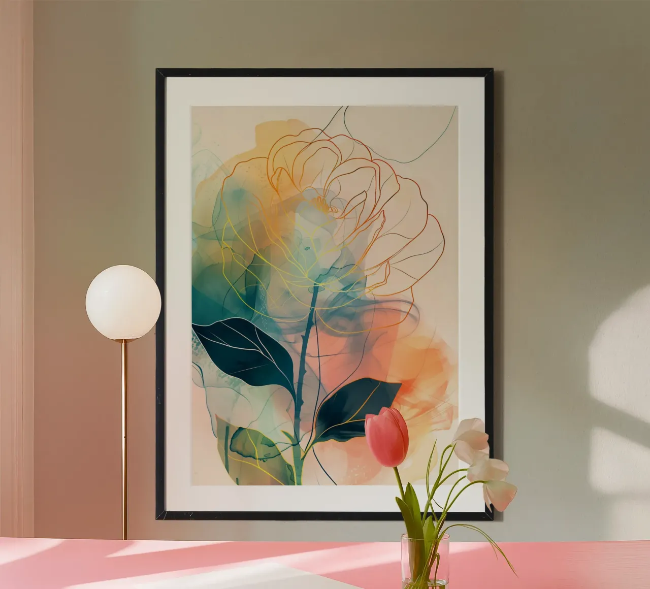 Rosa decorativa carta hahnemühle da Justyna Jaszke JBJart