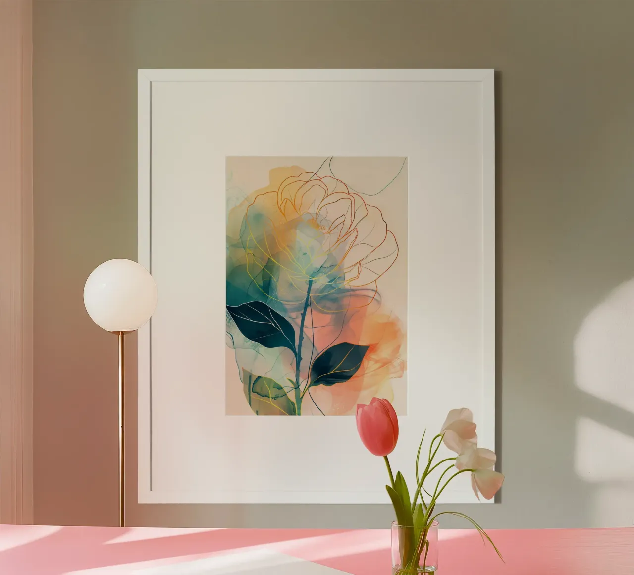Rosa decorativa carta hahnemühle da Justyna Jaszke JBJart