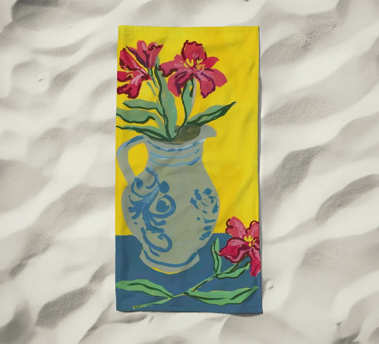 Flowers In A Jug telo mare da Sonia Brittain