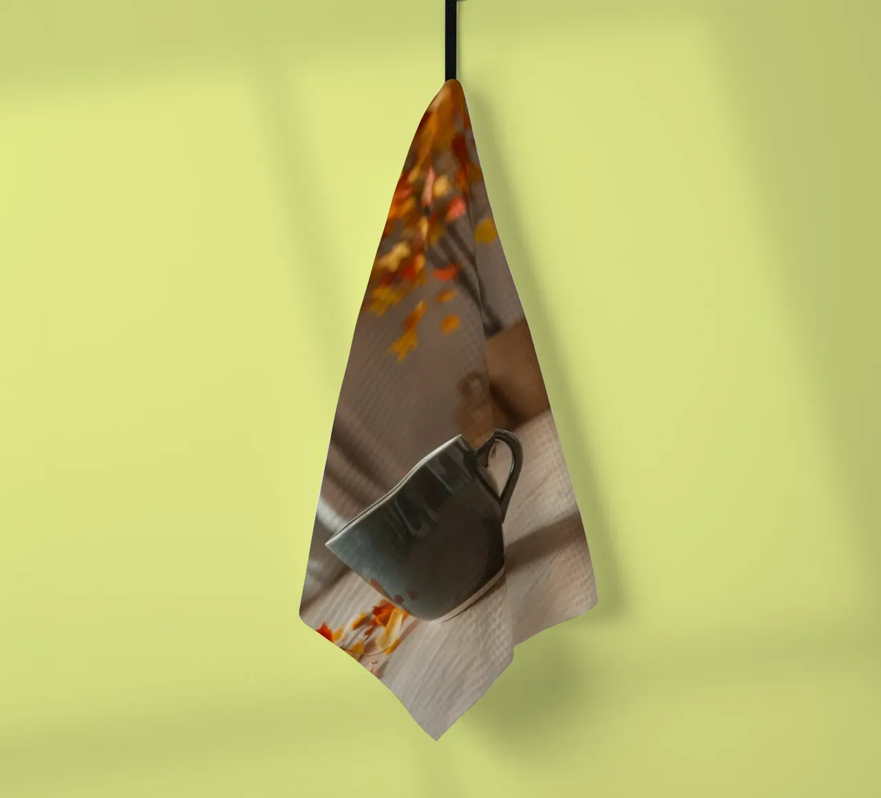 Un salon d'automne douillet avec une cheminée chaleureuse et du confort torchon de DesignDoodle