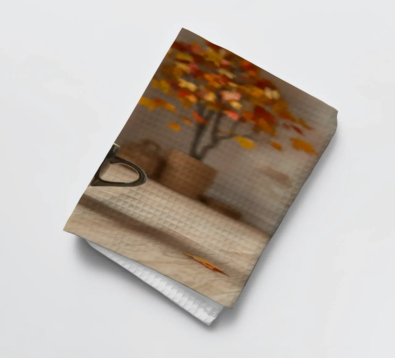 Un salon d'automne douillet avec une cheminée chaleureuse et du confort torchon de DesignDoodle