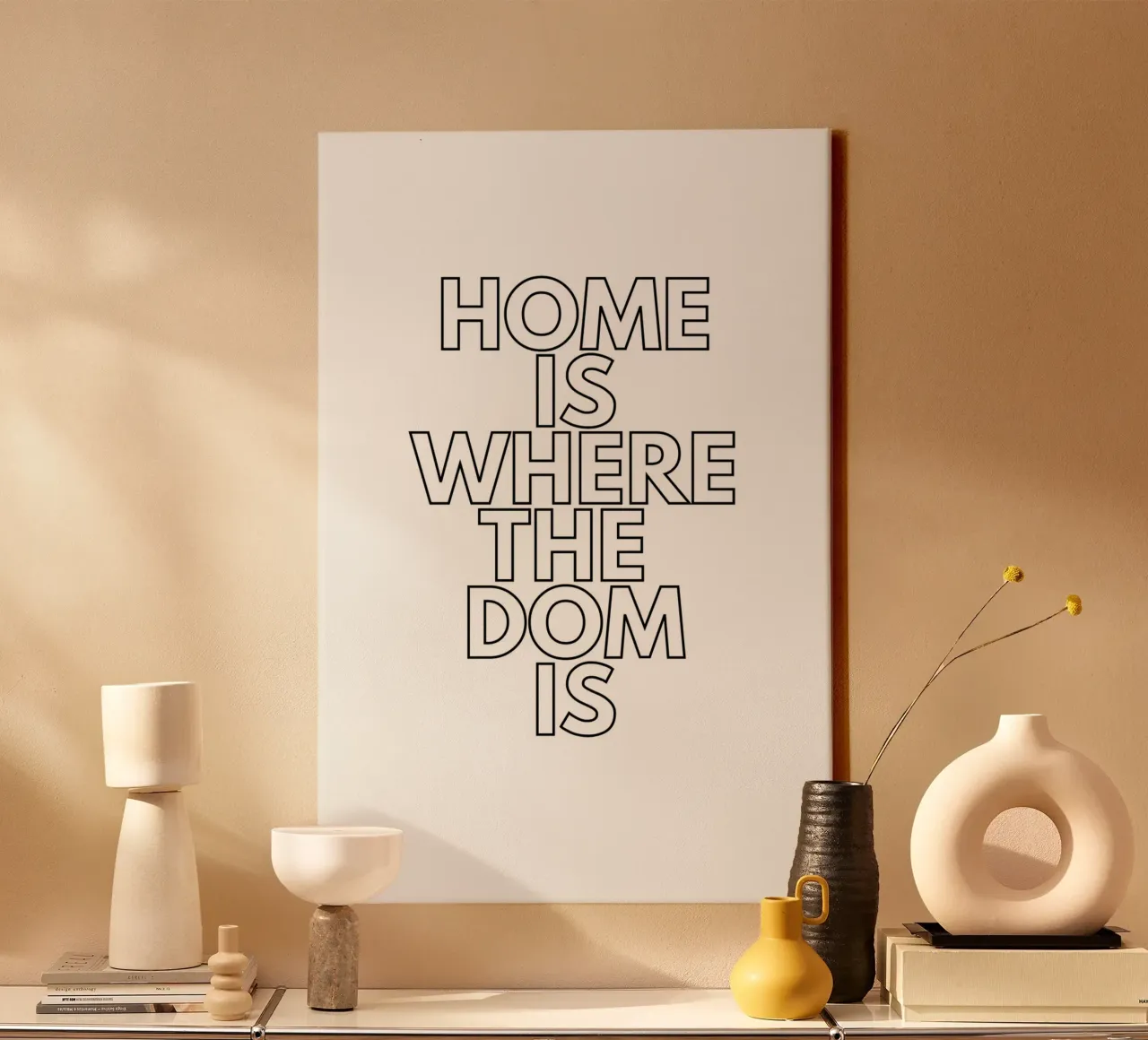 Home is where the Dom ist canvas with Floater frame by typostudio