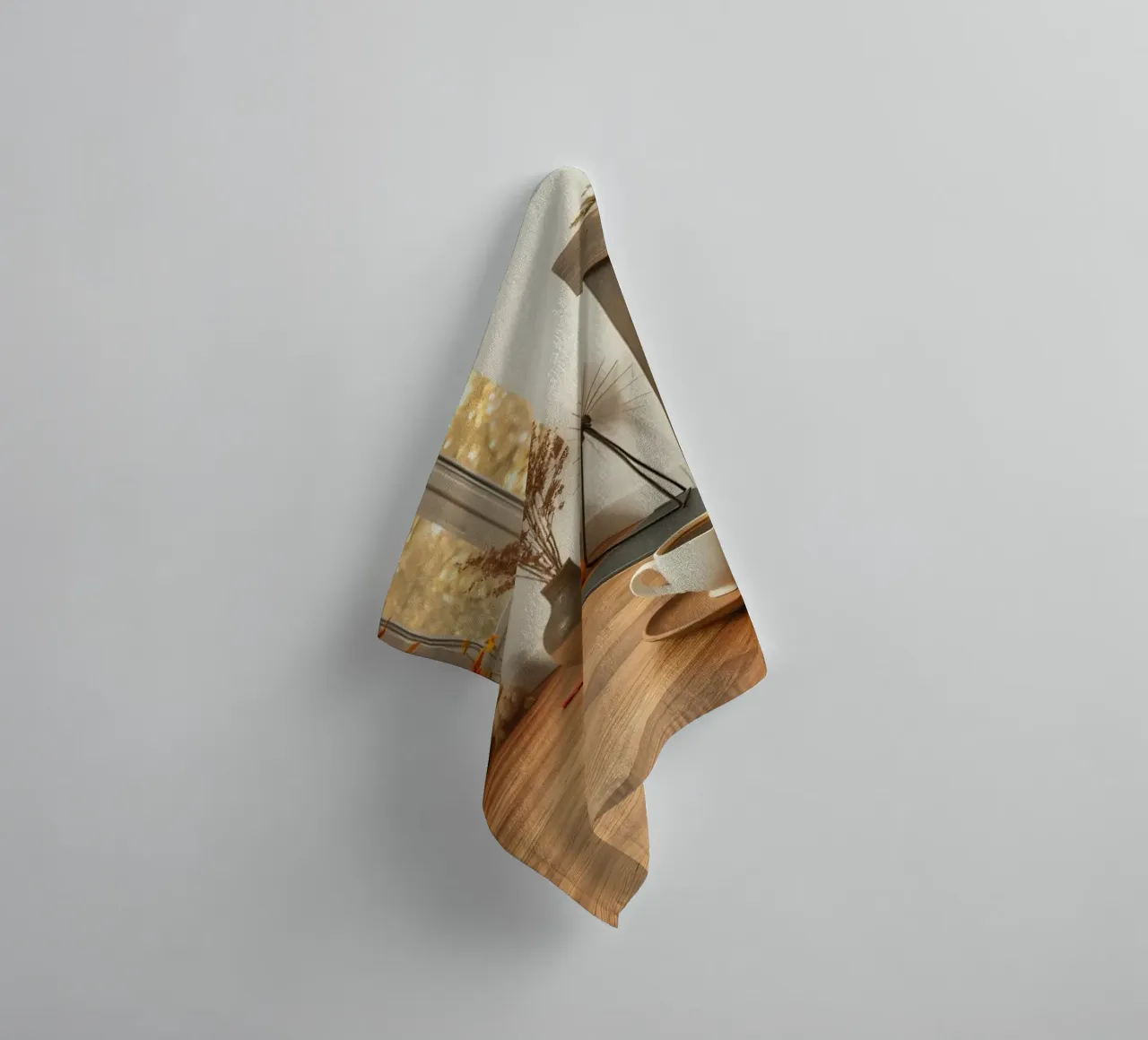 Salon d'automne confortable avec une cheminée, un feu chaleureux et un c serviette de bain de DesignDoodle
