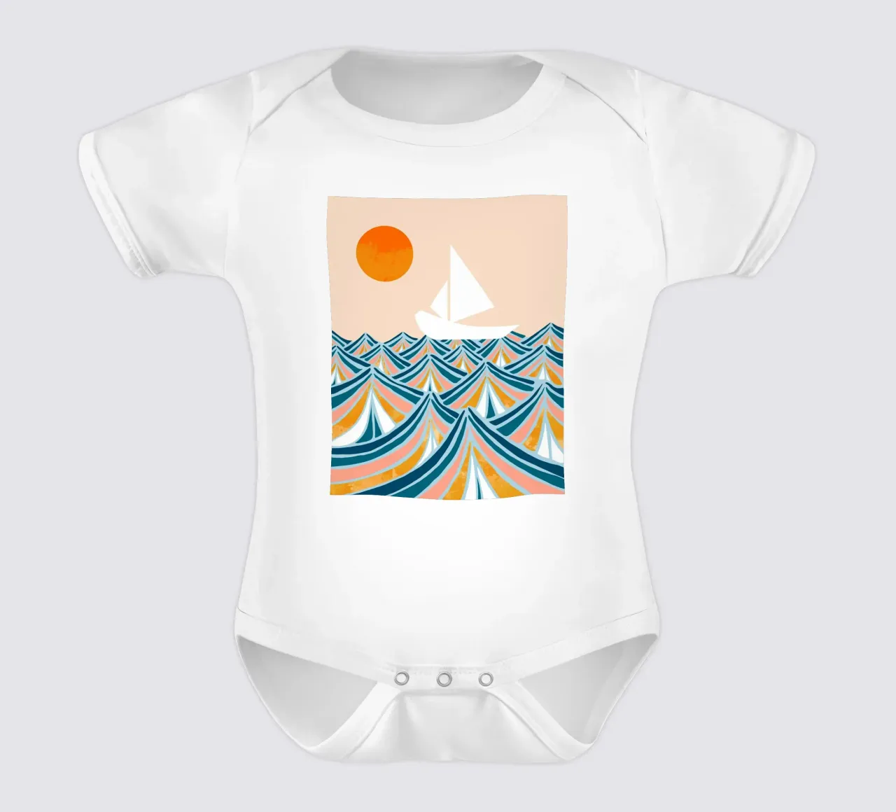 Set Sail short-sleeve baby romper by 83oranges