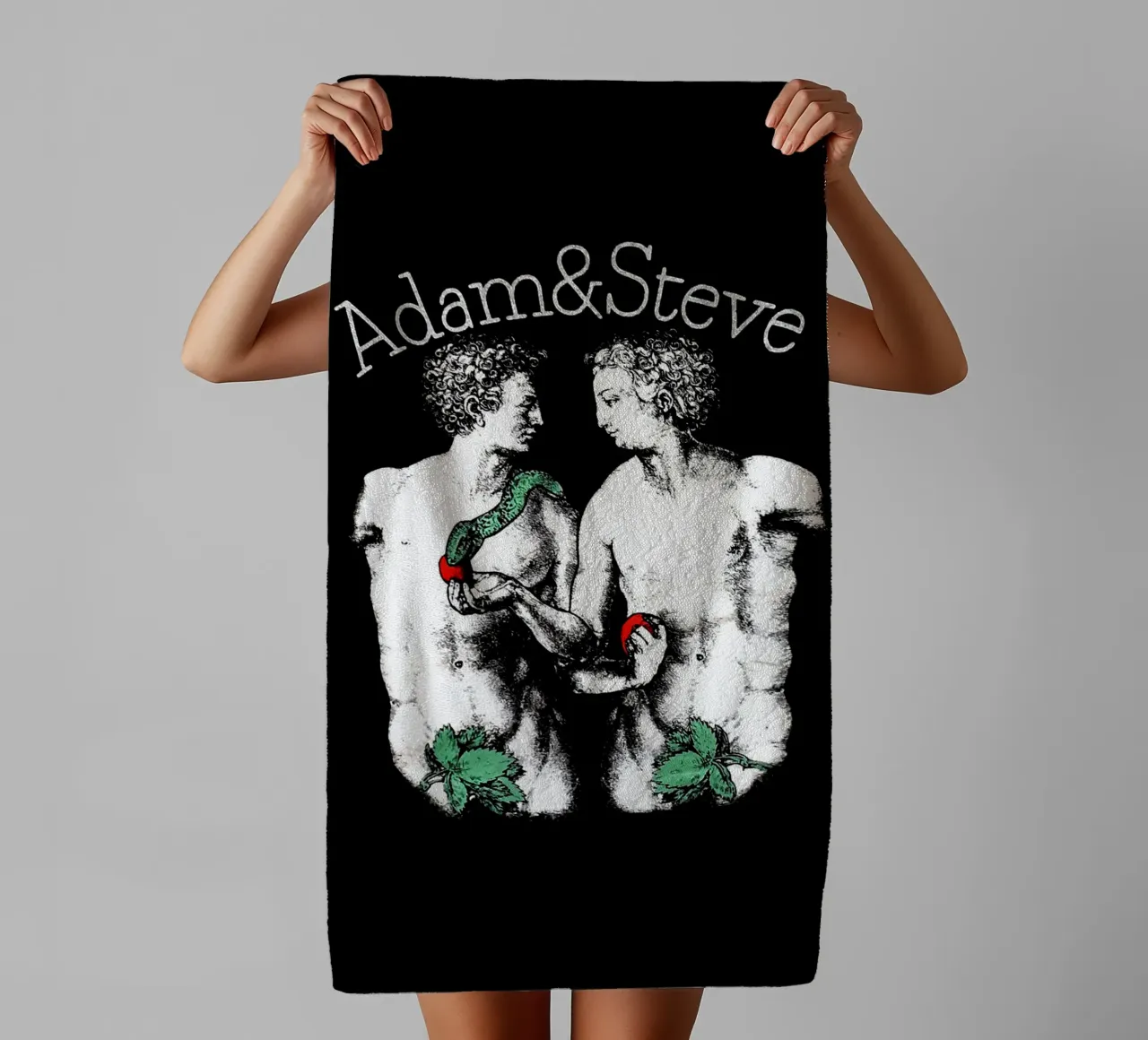 Schwarze Materie Adam und Steve Handtuch von Fewasyes
