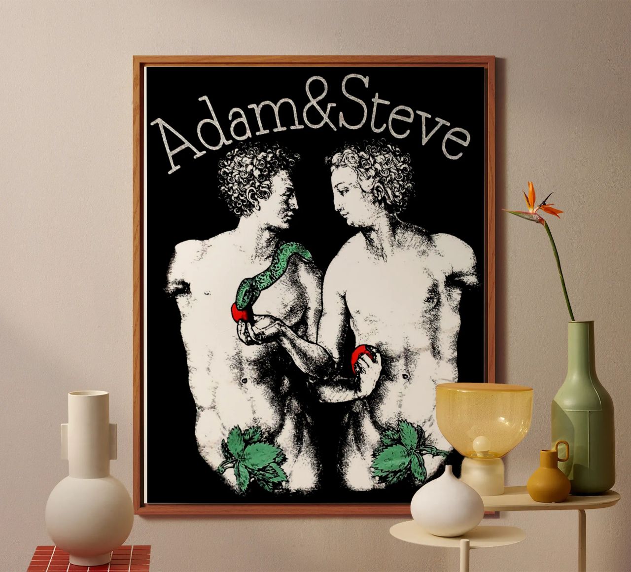 Questione nera Adam e Steve alluminio dibond da Fewasyes