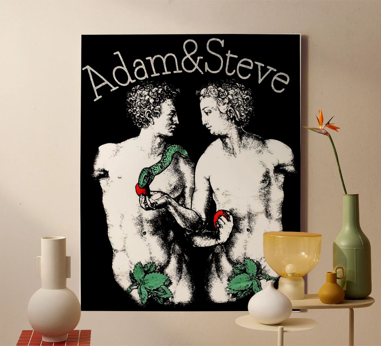 Questione nera Adam e Steve tela da Fewasyes