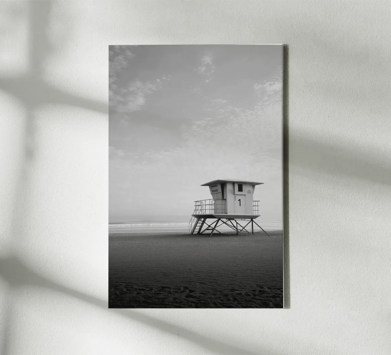 Lifeguard Tower Beach canvas by Indigo Tides Art