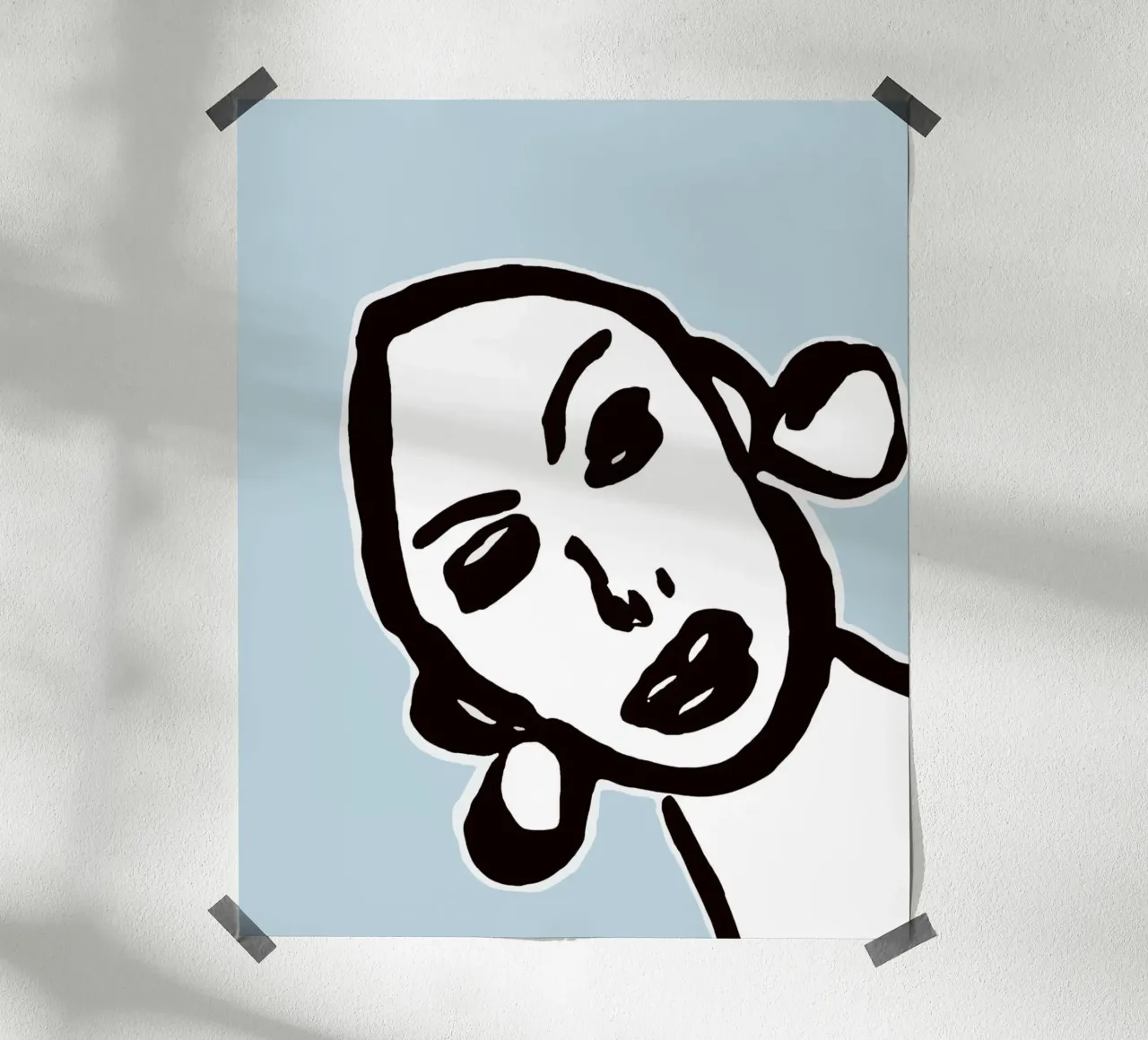 Ink Face poster con telaio in legno da typostudio