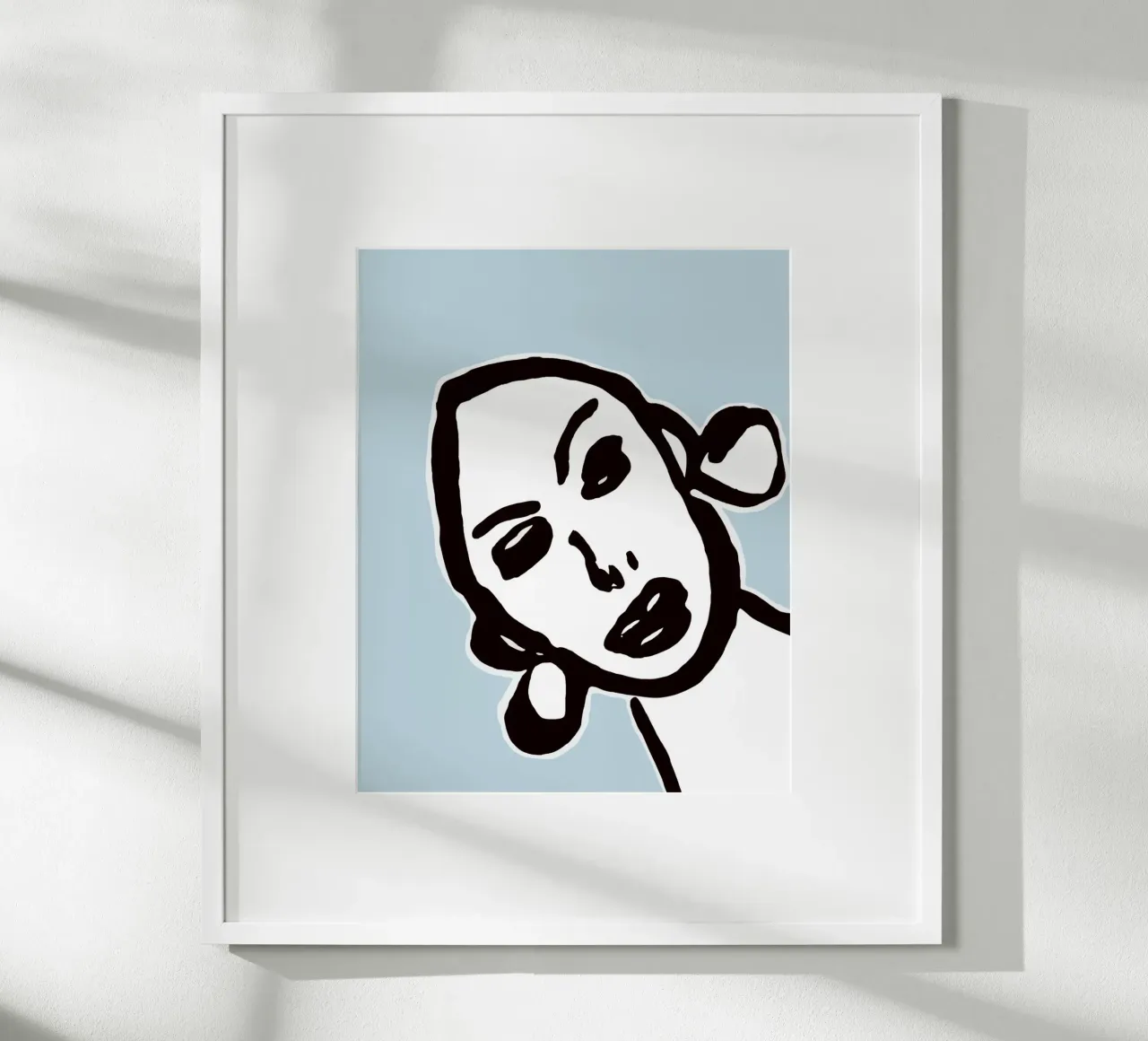 Ink Face poster con telaio in legno da typostudio