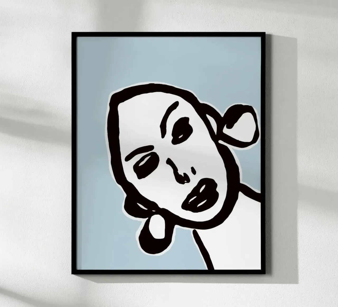 Ink Face poster con telaio in legno da typostudio