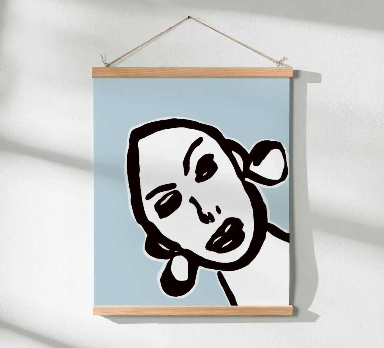 Ink Face poster con telaio in legno da typostudio
