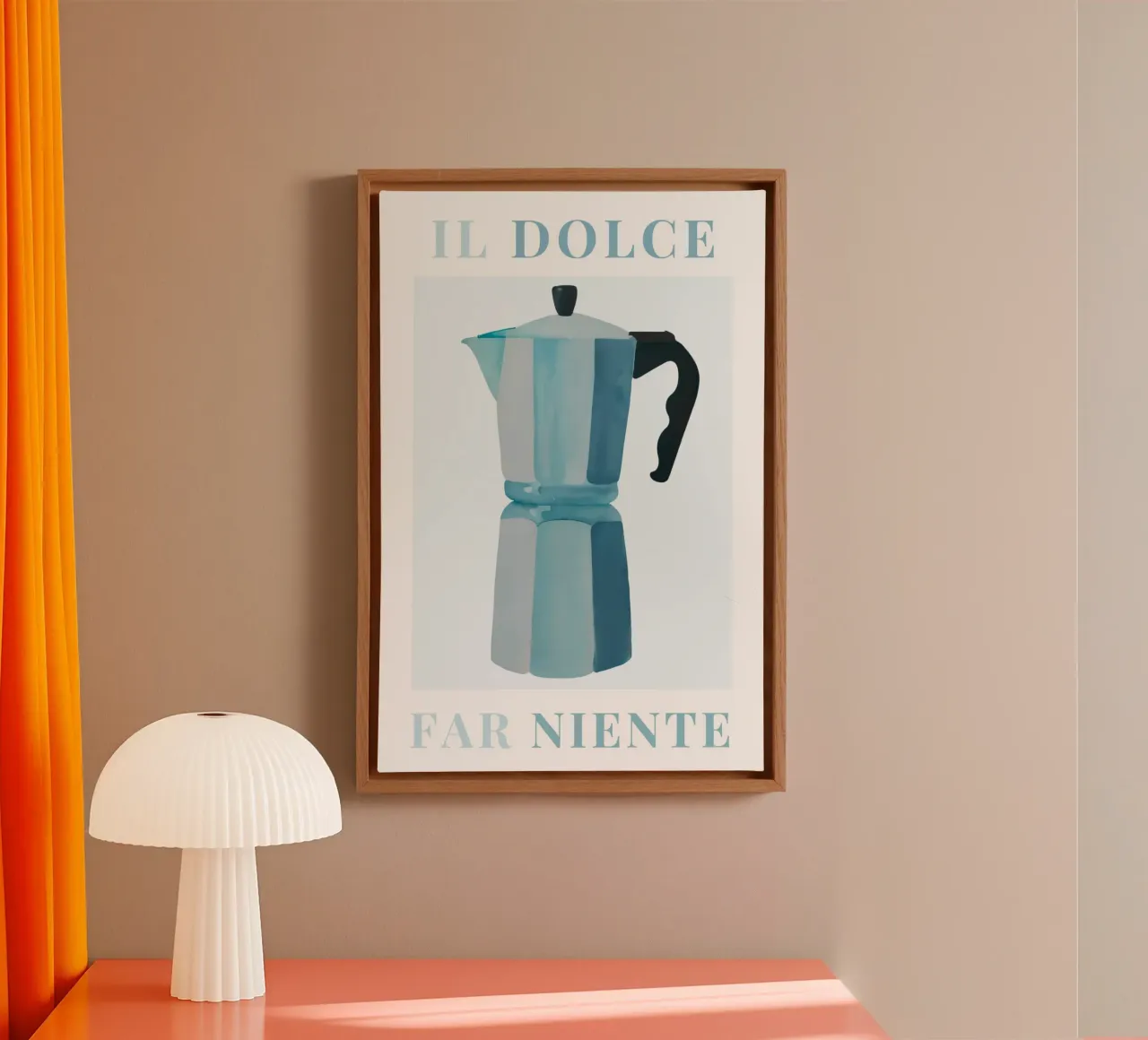 Italiaanse koffie Print, Espresso Print, Koffie minnaar Print canvas met Baklijst van Bella Studio