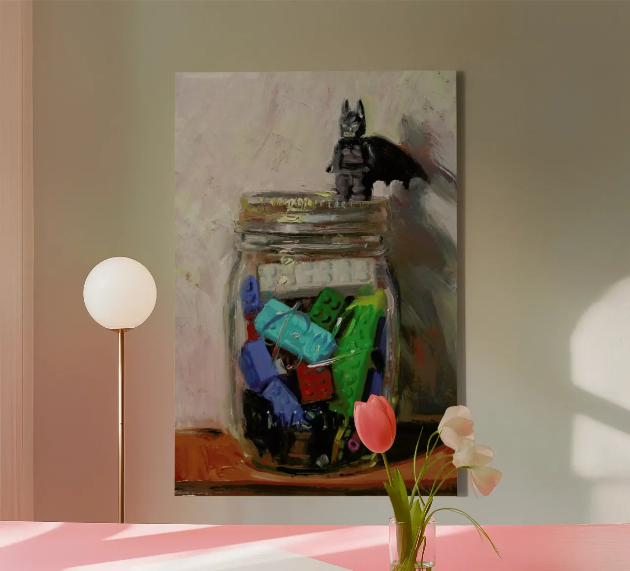 Jar Of Lego canvas by Noah Verrier