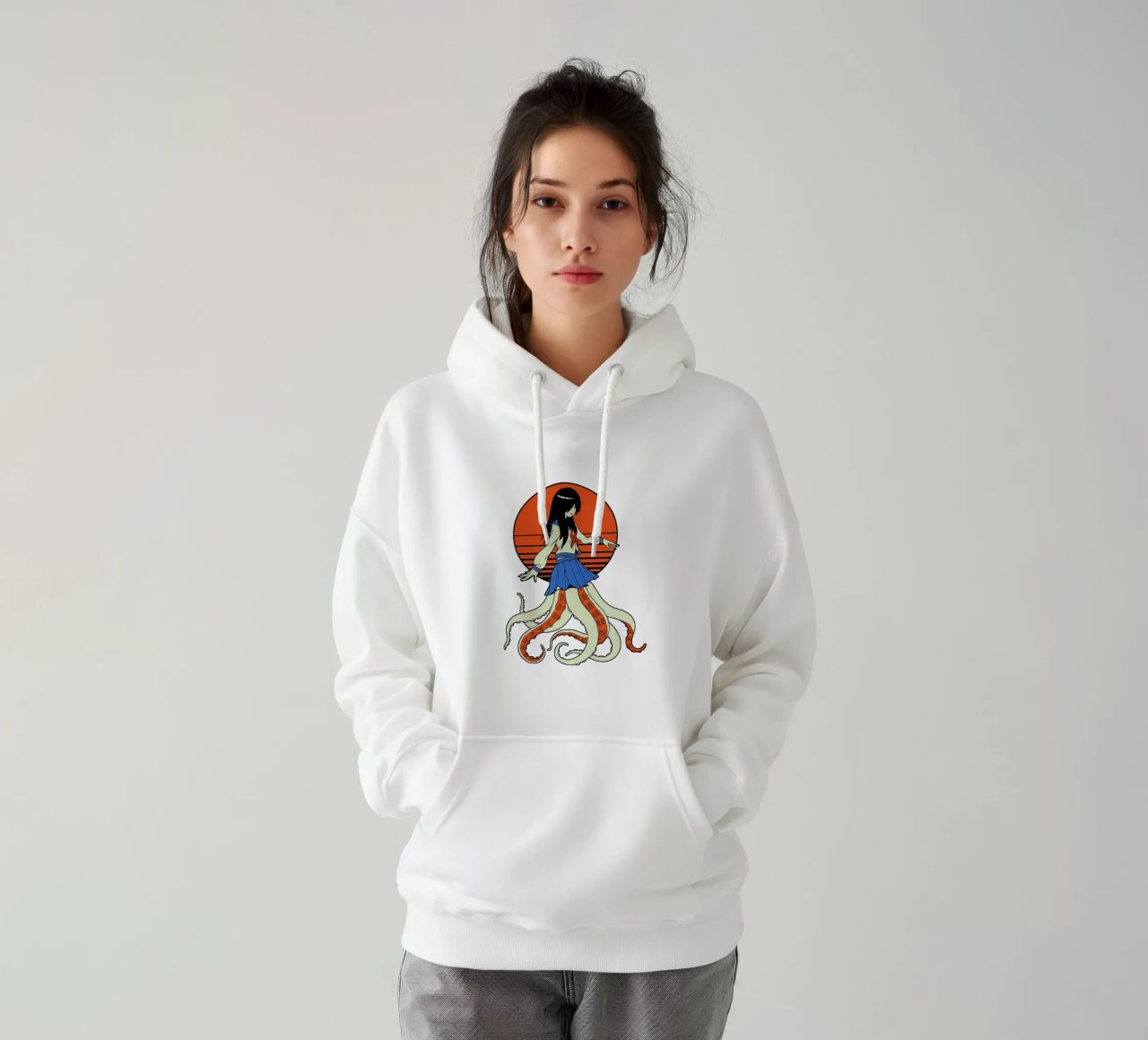 Pulpo Yokai Escolar sudadera con capucha de Fewasyes