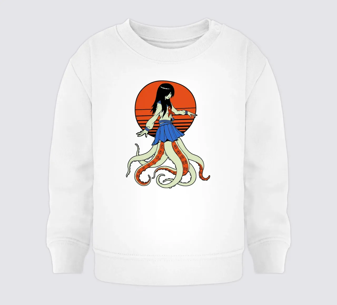 Octopus Yokai Schoolmeisje baby sweatshirt van Fewasyes