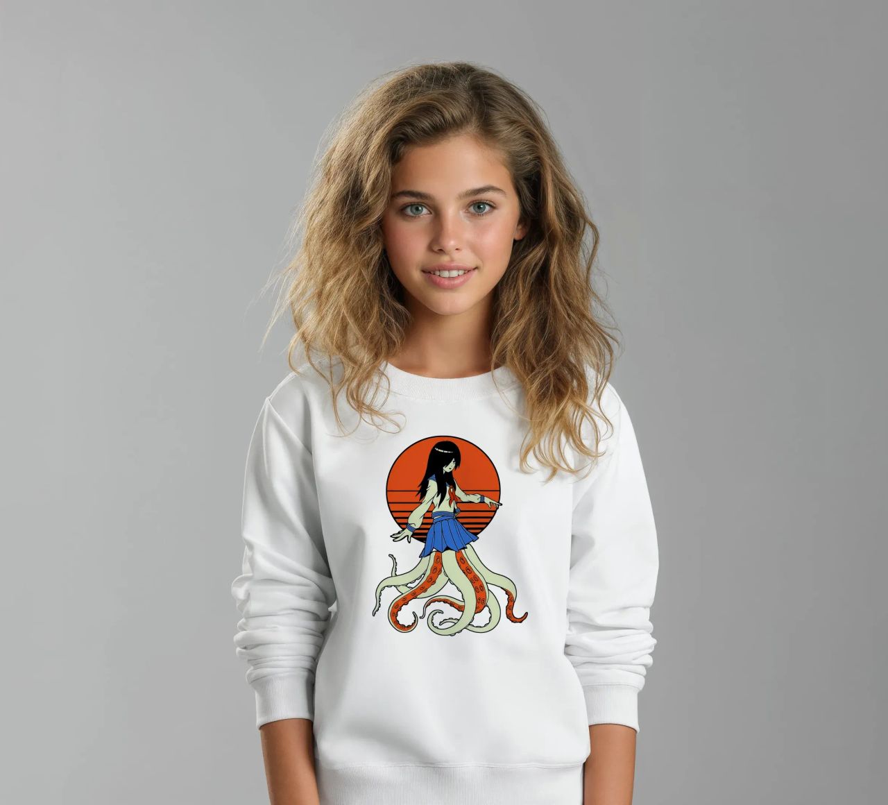 Pulpo Yokai Escolar sudadera para niño de Fewasyes
