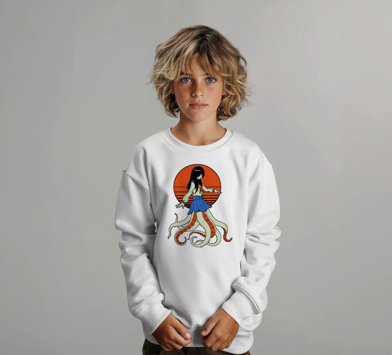Pulpo Yokai Escolar sudadera para niño de Fewasyes