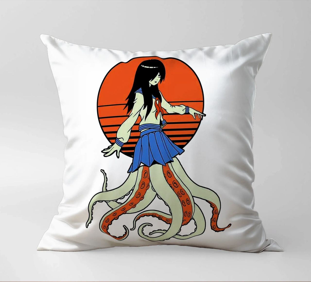 Octopus Yokai School Girl cuscino da Fewasyes