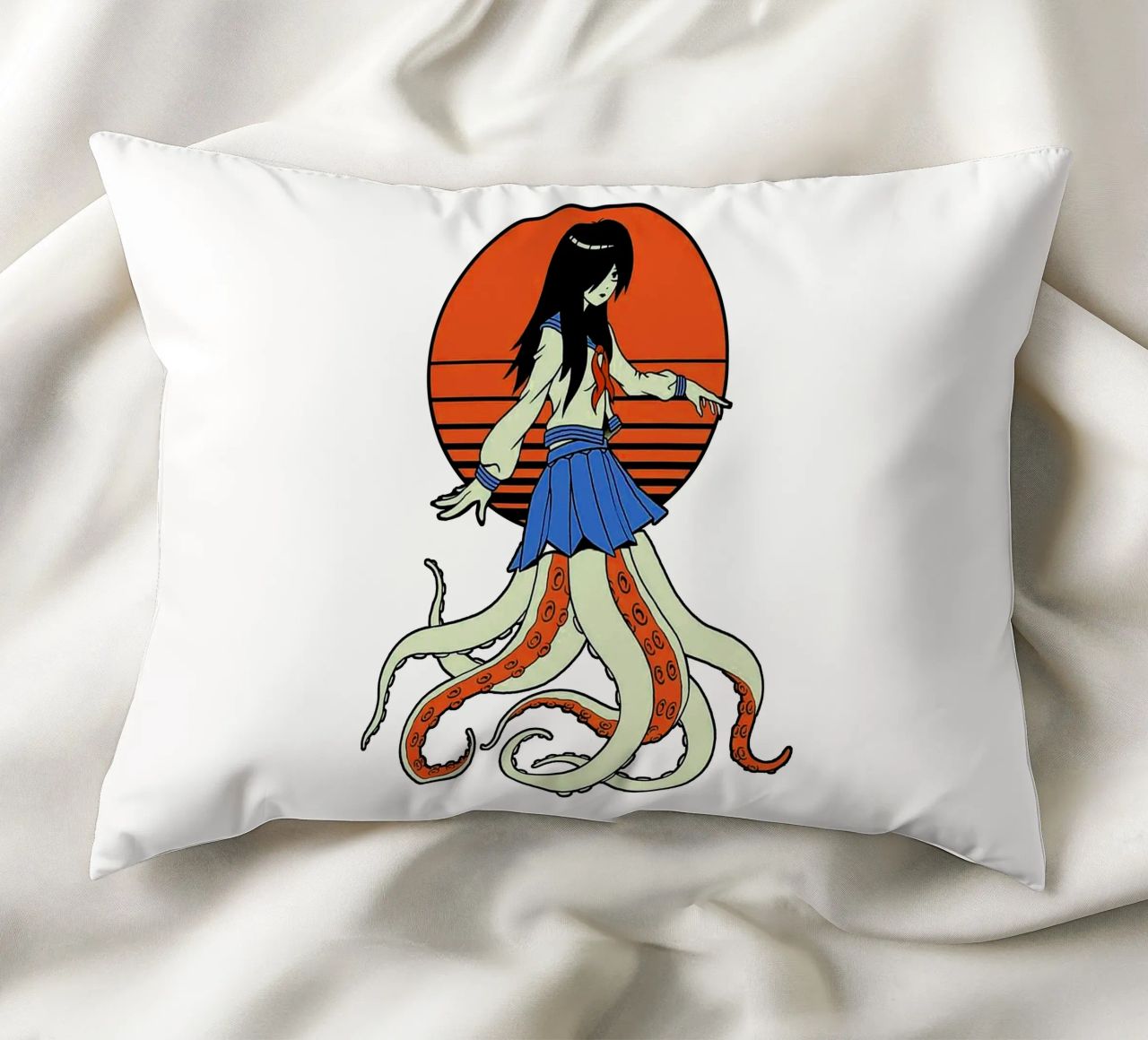 Octopus Yokai School Girl cuscino da Fewasyes