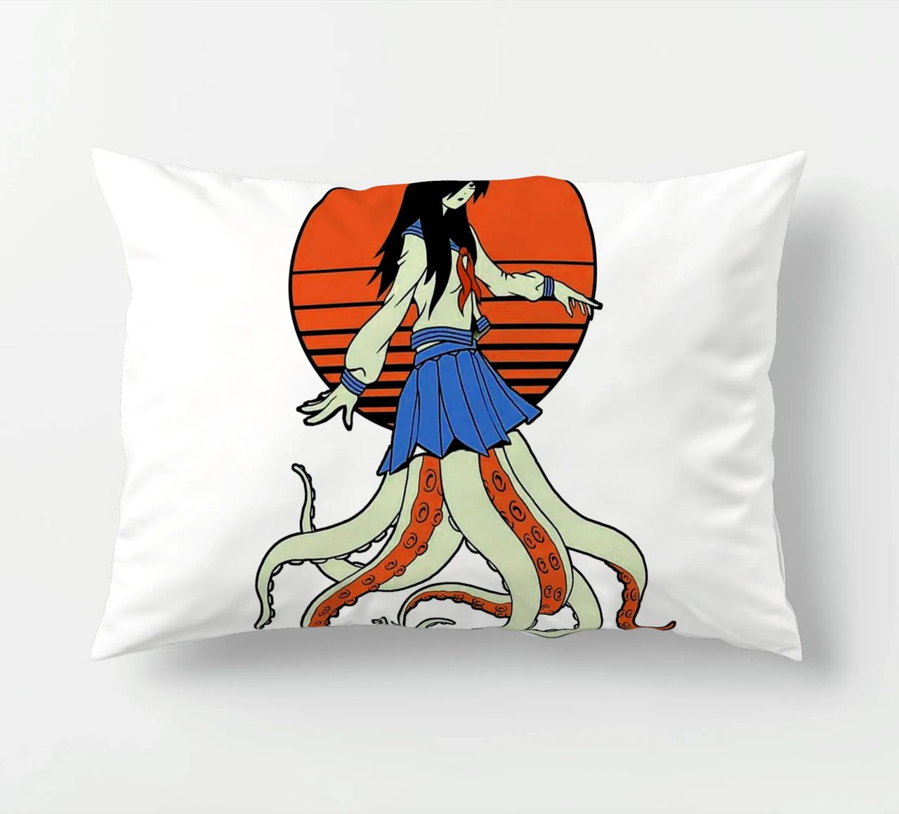 Octopus Yokai School Girl cuscino da Fewasyes