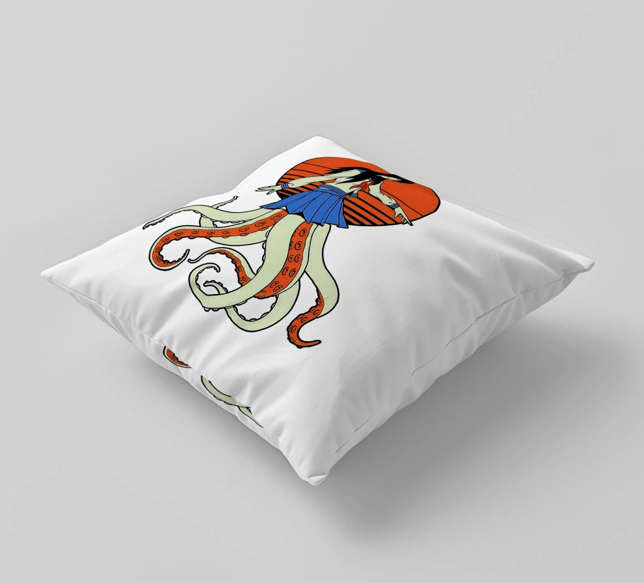 Octopus Yokai School Girl cuscino da Fewasyes