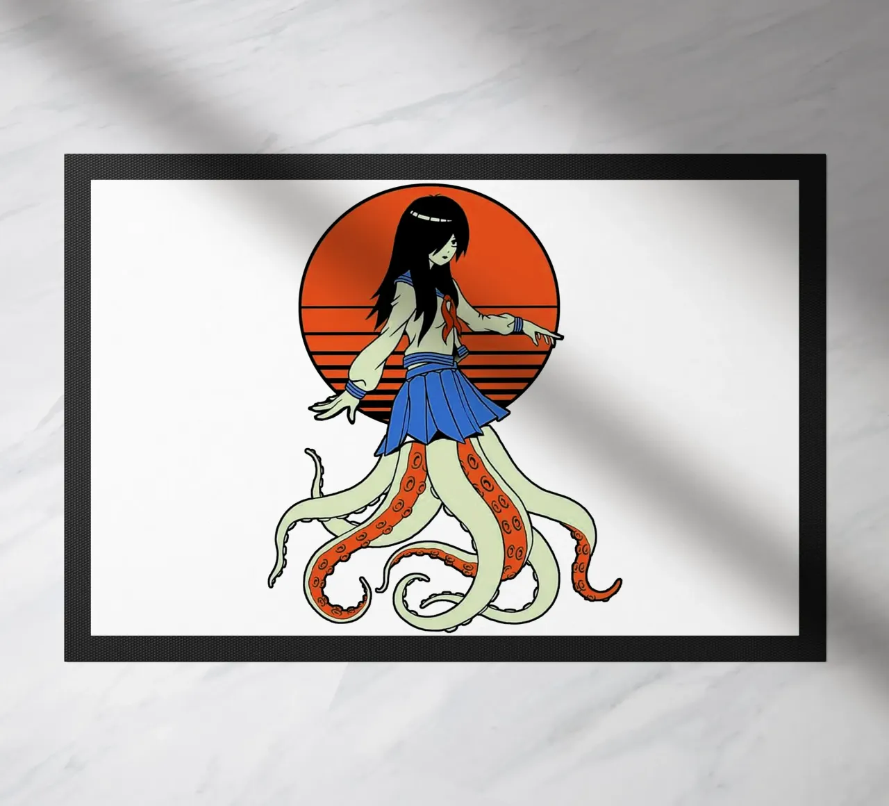 Octopus Yokai Schoolmeisje deurmat van Fewasyes