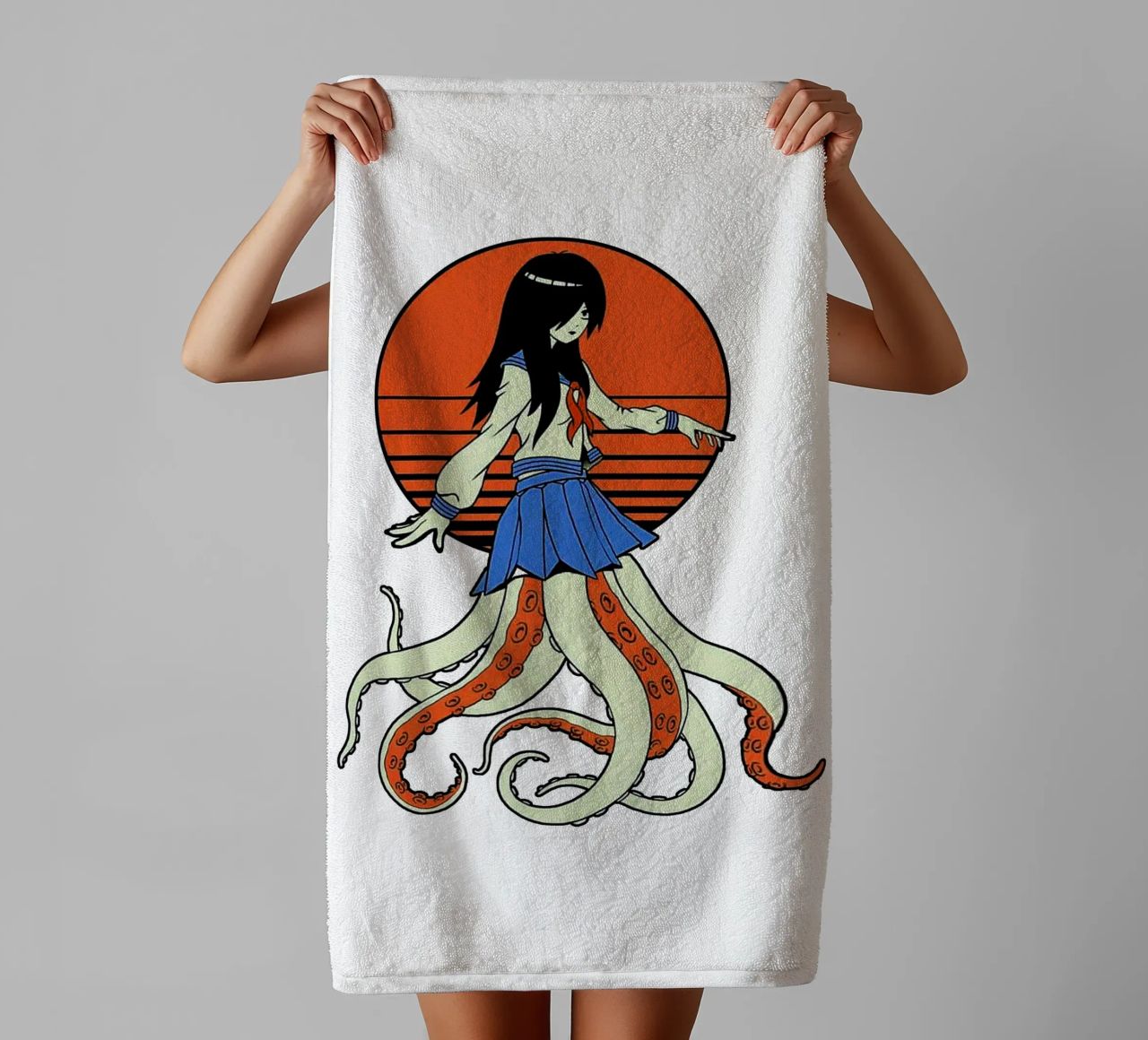 Pulpo Yokai Escolar toalla de baño de Fewasyes