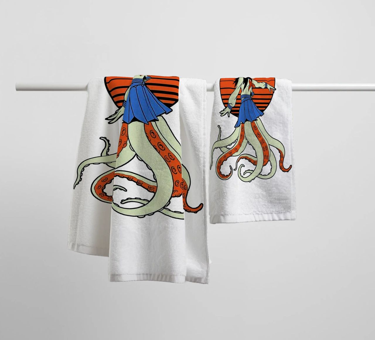 Pulpo Yokai Escolar toalla de baño de Fewasyes