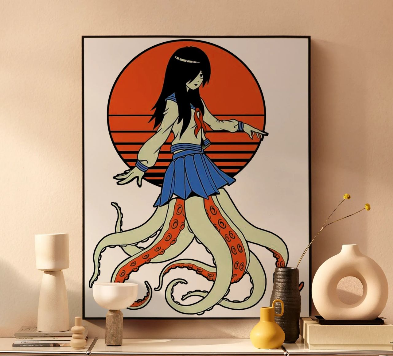 Pulpo Yokai Escolar aluminio dibond de Fewasyes