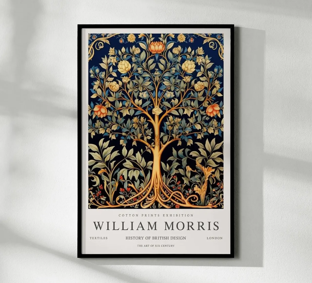 william morris rosa d'oro poster con telaio in plastica da komo store