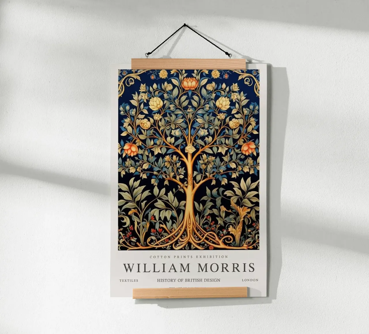 william morris rosa d'oro poster con telaio in plastica da komo store