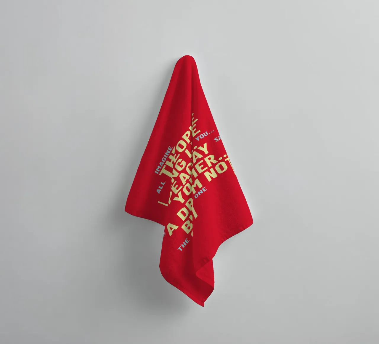 Imagine (Text art) towel by Gunawan Rb