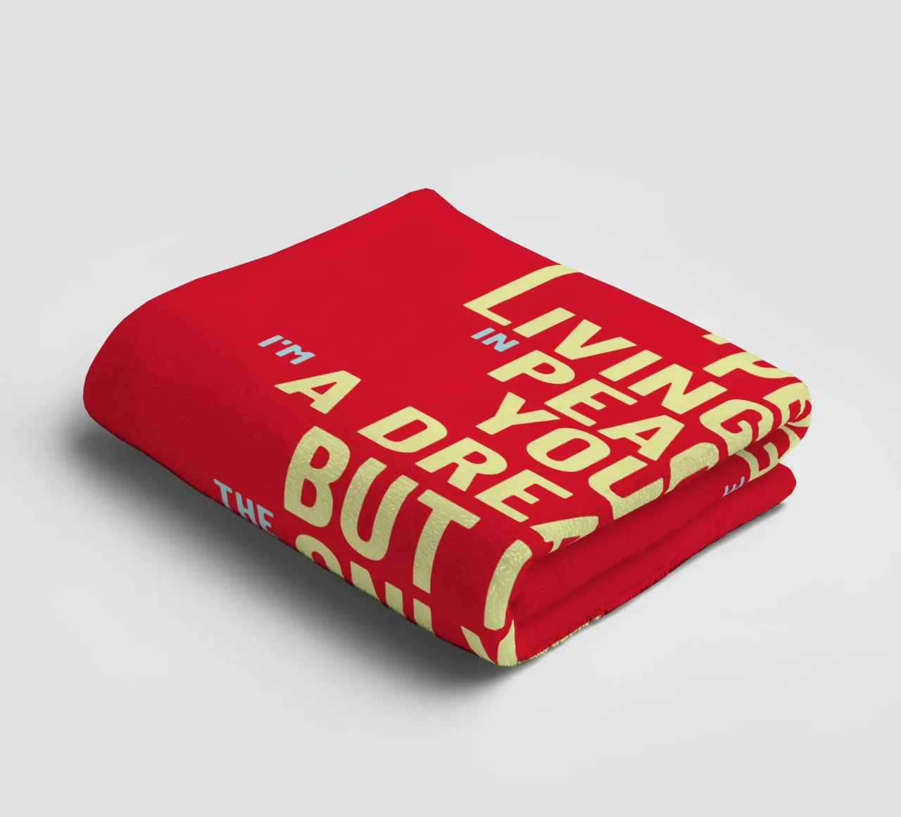 Imagine (Text art) towel by Gunawan Rb