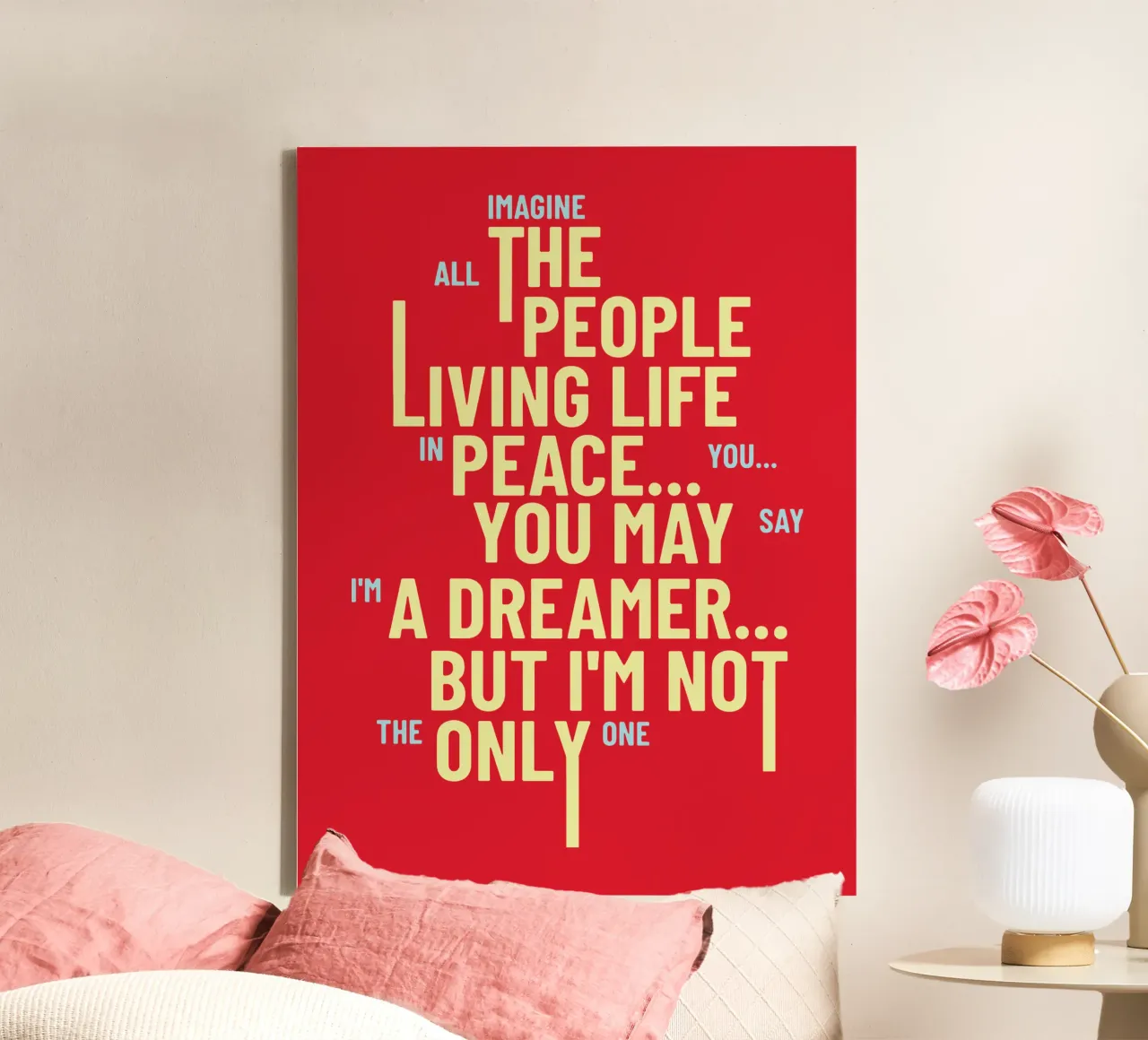 Imagine (Text art) canvas with Floater frame by Gunawan Rb