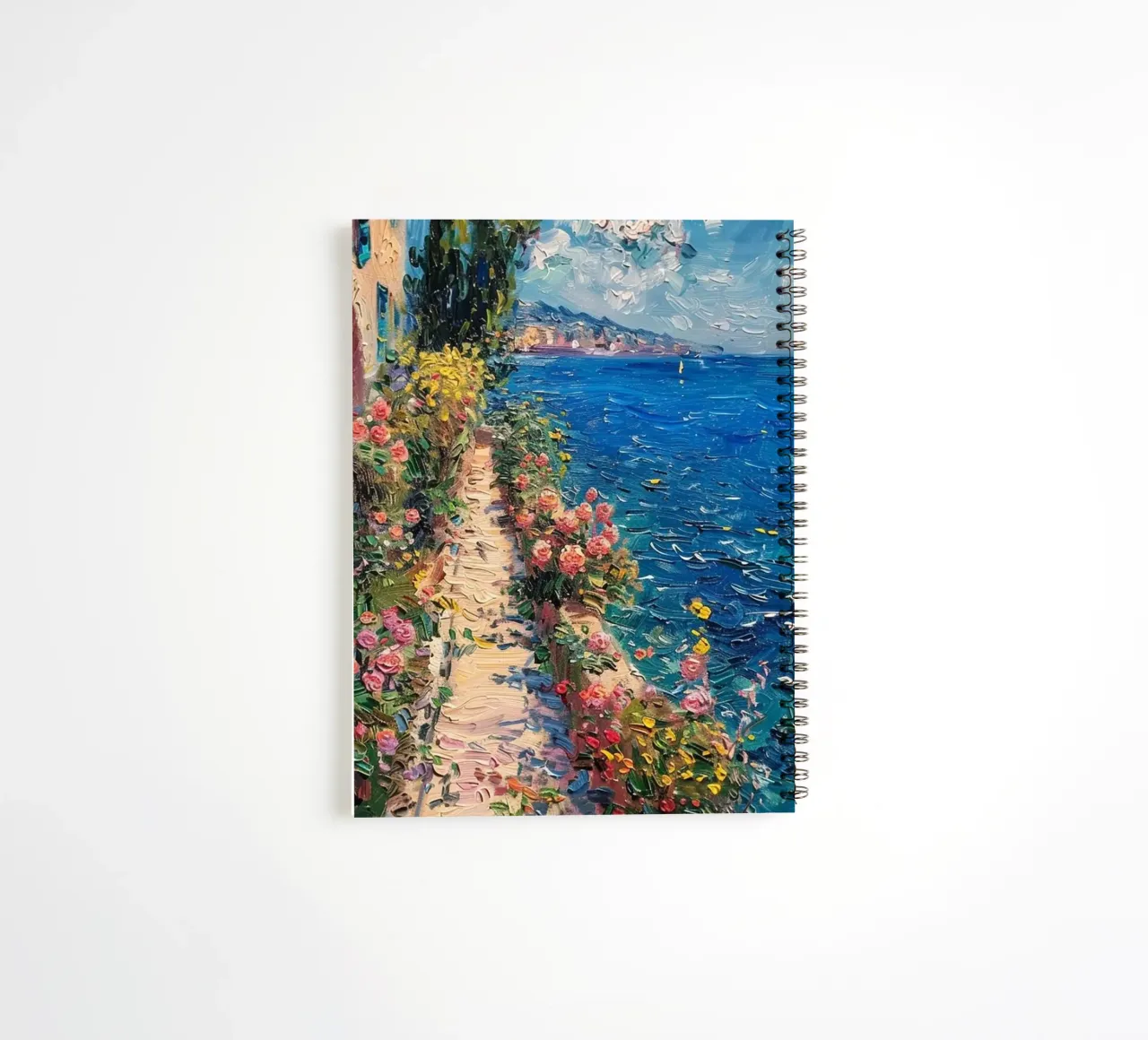 Claude Monet Beach Road spiral notebook by belong shop
