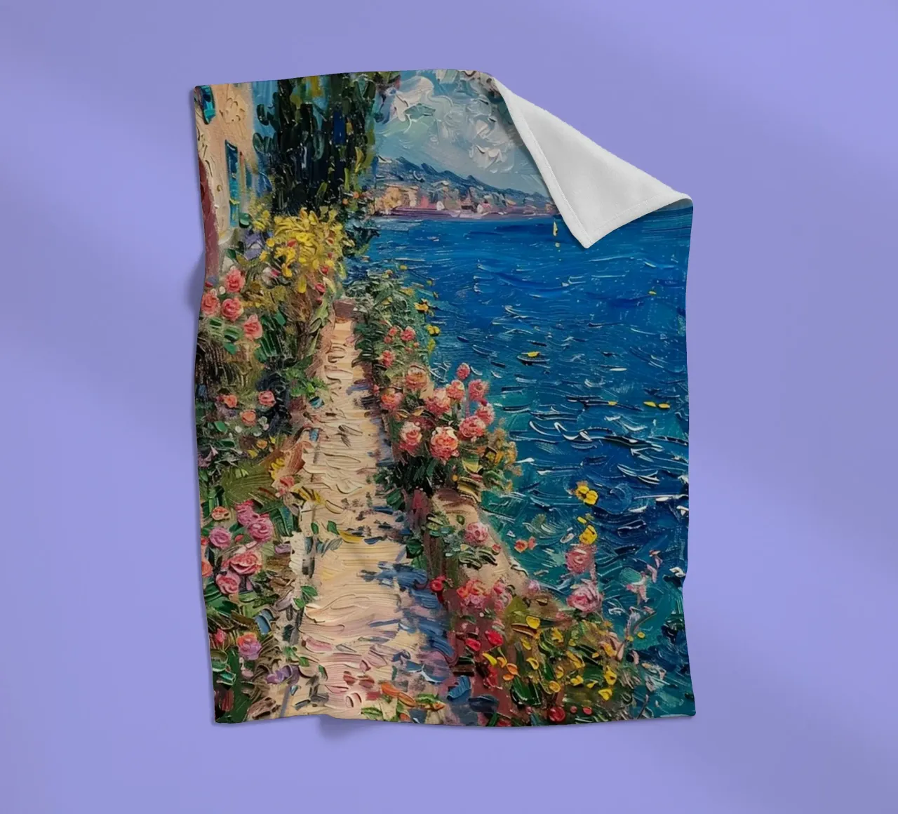 Claude Monet Strada della spiaggia coperta in pile da belong shop