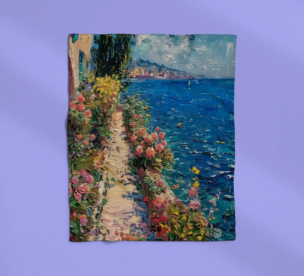 Claude Monet Strada della spiaggia coperta in pile da belong shop