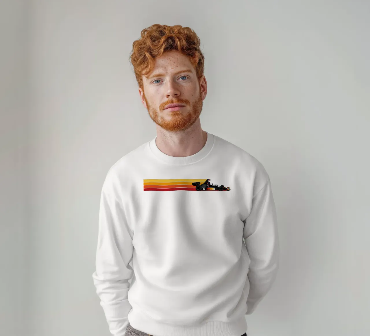 70s Formula Race Car sweatshirt by Mariel Toigo