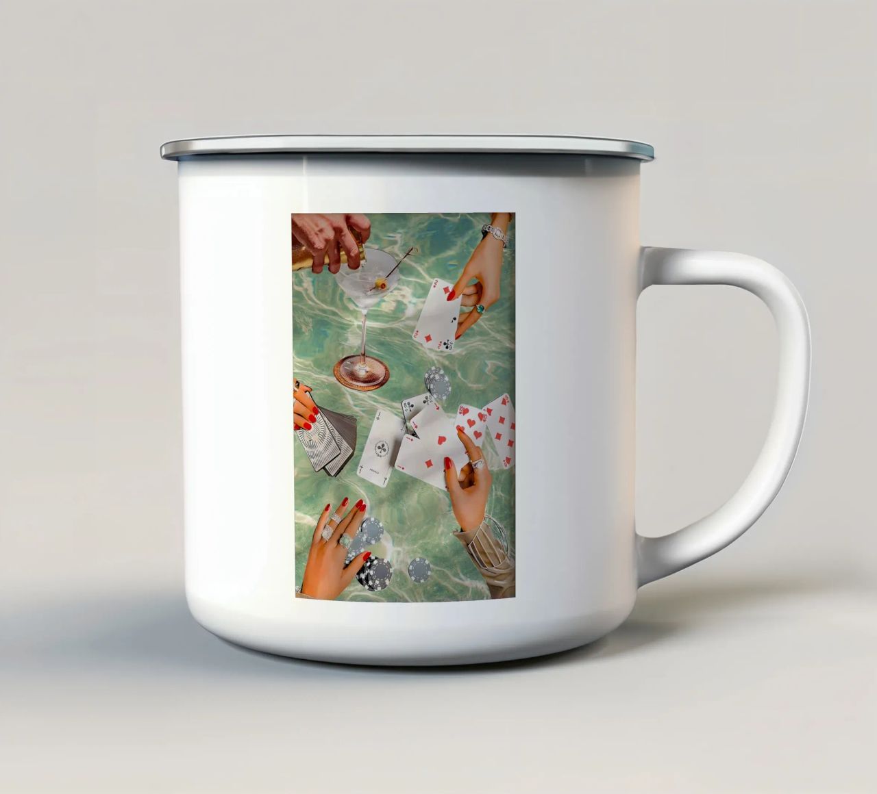 carta da gioco tazza in smalto da KnollwoodDesignsShop