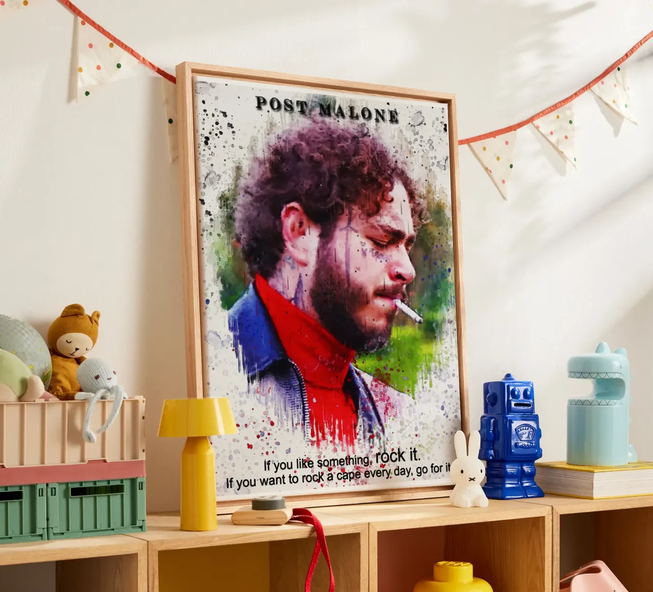 Post Malone Citaten canvas met Baklijst van Gunawan Rb